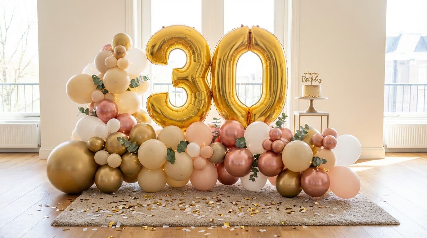 Colourful number balloons for a kids birthday party in Cork