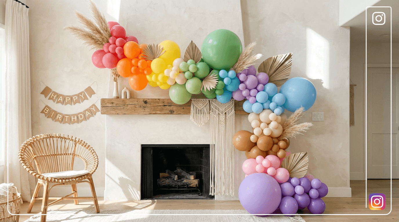 Colourful balloon garland — Phoenix Delights Cork blog