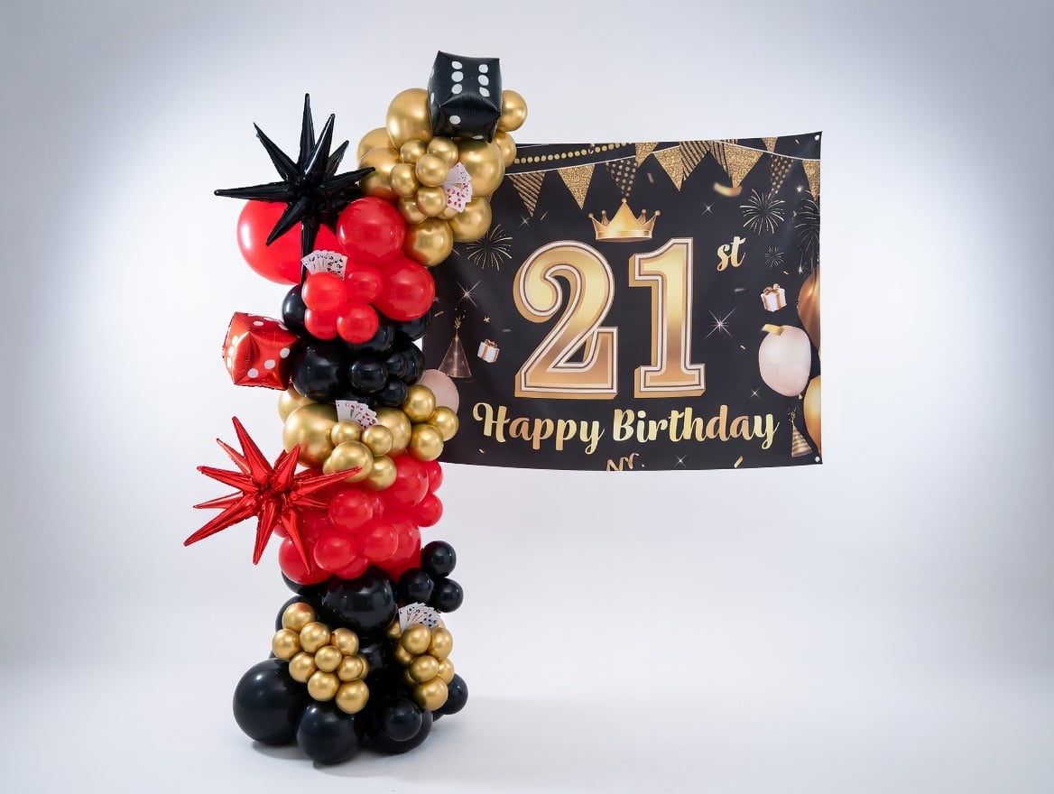 Premium branded balloon arch at a Cork corporate event